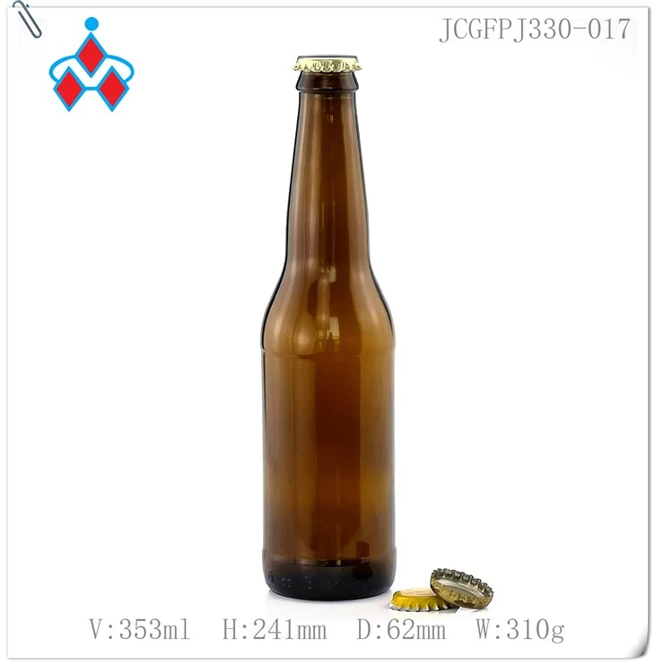 330 ml ravfarget ølglassflaske